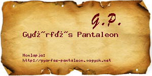 Gyárfás Pantaleon névjegykártya